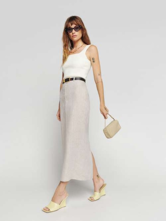 Reformation Dresses & Skirts - Reformation Gia Midi Linen Skirt